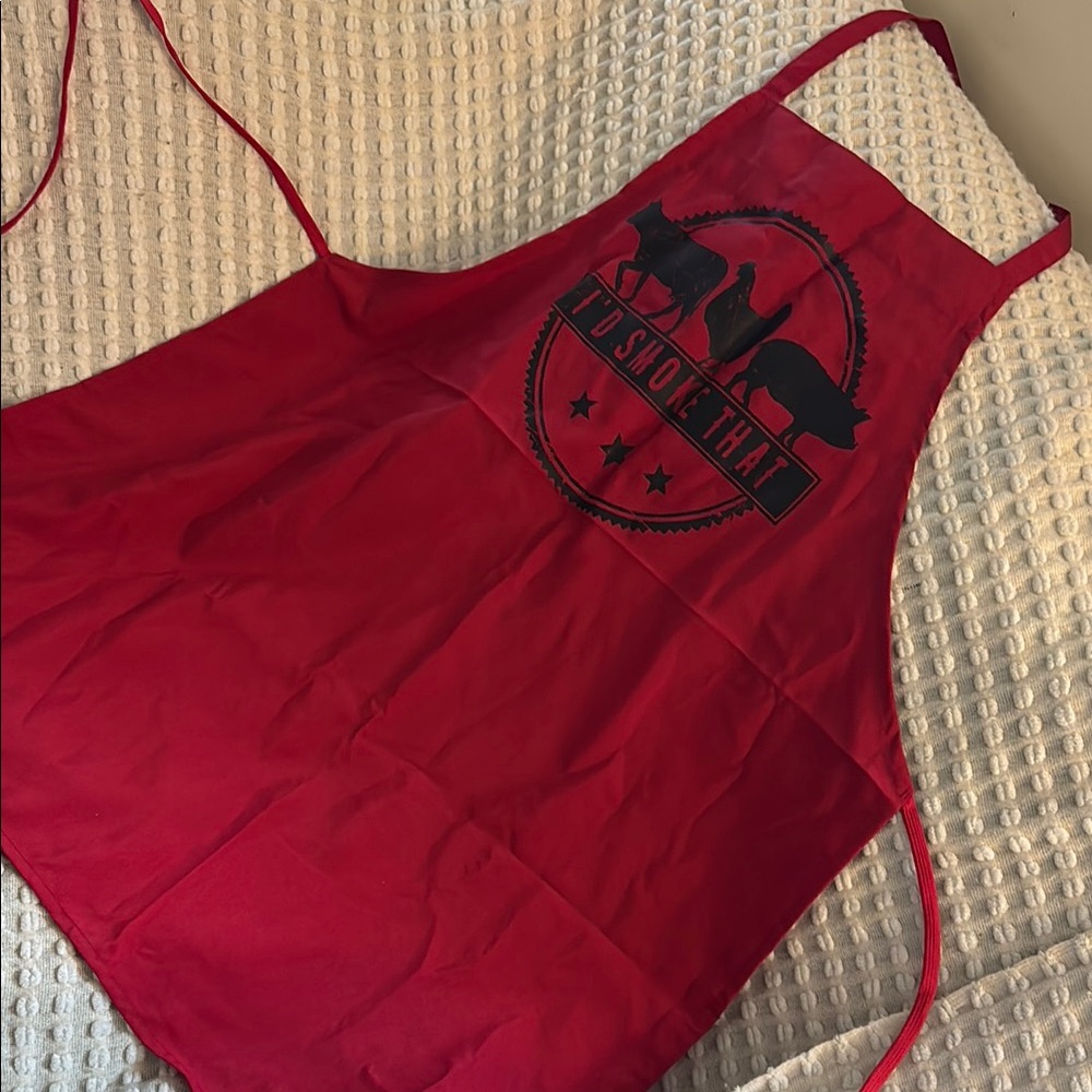 Red BBQ Apron with Black Graphic